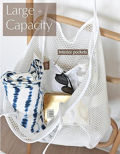 Mesh Beach Tote, Womens Shoulder Handbag, Beach Bag Mesh Beach Tote, Womens Shoulder Handbag, Beach Bag